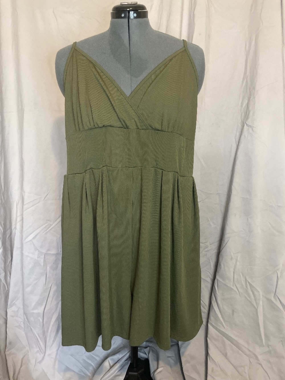Green plus size romper
